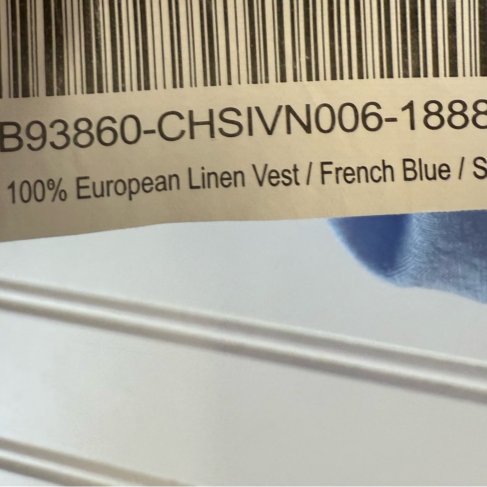 Quince 100% European Linen Vest Blue Small S NEW 1689 - Picture 5 of 5
